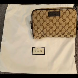 Gucci Monogram Belt Bag Dark Brown 
-